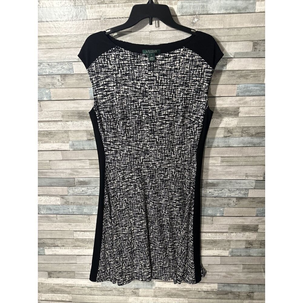 Women’s Lauren Ralph Lauren Sleeveless Dress Black White Plus Size 14